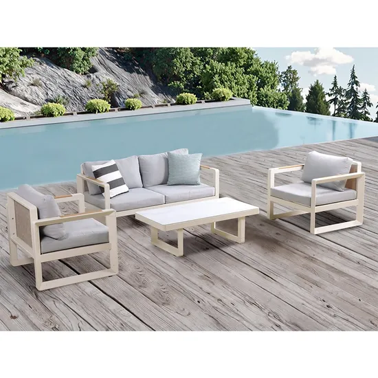 Foshan Factory Price Outdoor Sectionals with Waterproof Cushion Metal Patio Couch