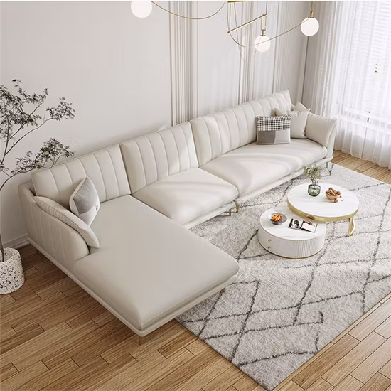 High End Modern Italian Design Sectional Sofa Couch Set Corner Fabric Sofa