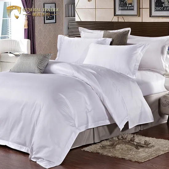 Factory White Cotton Bed Sheets Bed Linen Queen Size for Hotel 