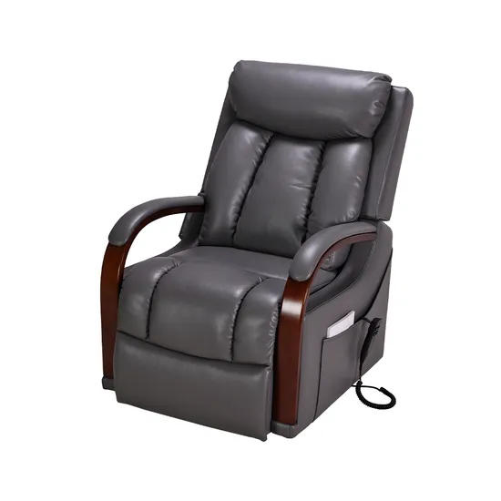 Functional Synthetic Leather Sofa Recliner with Massage and Heating Features 