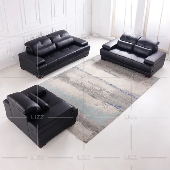 Wholesale Modern Sectional Home Furniture Genuine Leather Sofa Set Leisure 1+2+3 Shape Office Living Room Couch 