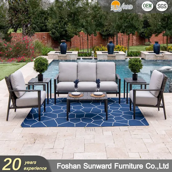 Modern Sofas Sectionals Corner Sofa Outdoor Patio Waterproof Furniture Rattan Sofa with Cushions 