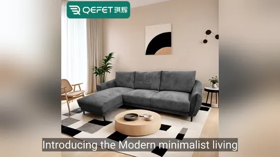 Modern Minimalist Living Room Corner Sofa Furniture Luxury Solid Wood Cotton Linen Chenille Velvet Fabric L