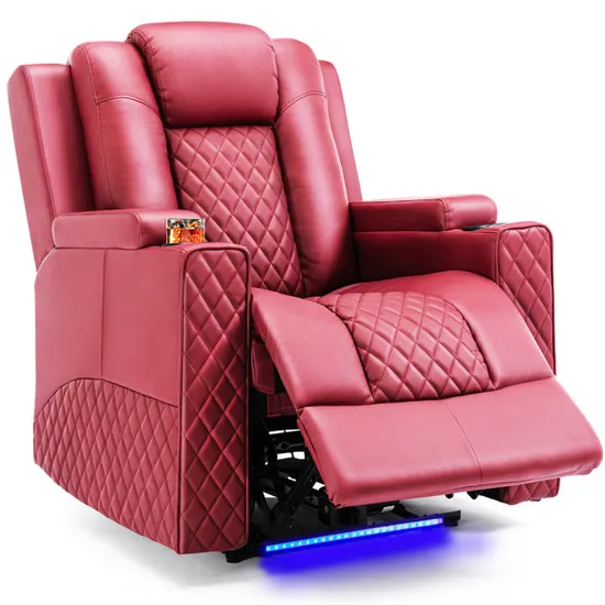 Cy Modern Single Theater Furniture Leather Recliner Sofa Chair 