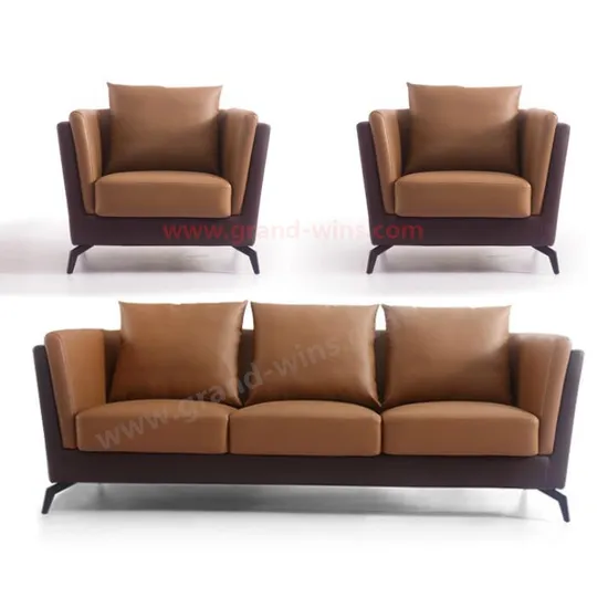 European Leather Sofa Loveseat with Metal Leg Couch for Living Room 