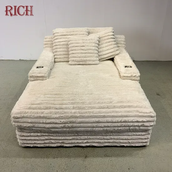 Villa Modular Combination Velvet Fabric Plush Soft Living Room Sectional Sofa Bed 