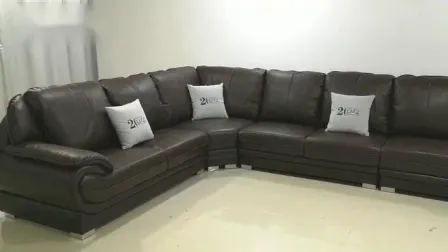 Modular Sectionals Leisure Genuine Leather Corner Sofa 