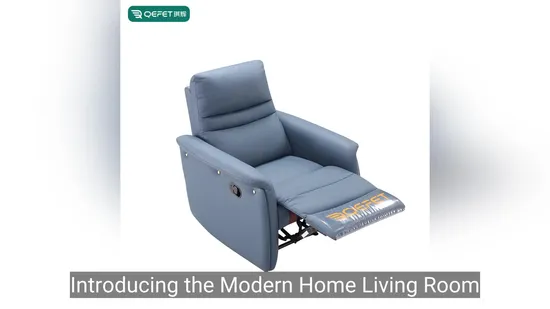 Stylish Blue Leather Manual Recliner Chair for Modern Living Rooms 