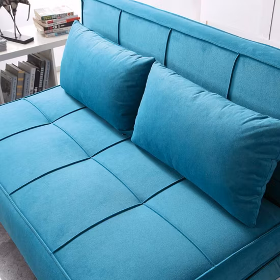 Living Room Sleeper Latest Design Functional Office Small Splace Folding 2 Seater Velvet Furniture Upholstered Fabric Sofa Bed