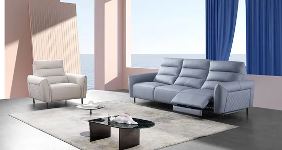 Luxurious Top Grain Leather Loveseat Recliner Sofa for Home Living 