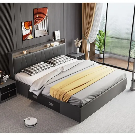 Cheap Hotel Frame Hotel Beds Furniture Platform King Queen Twin Size Bedroom 