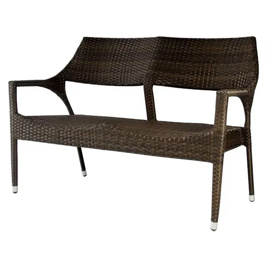 Modern Commercial Style Outdoor Furniture Garden Rattan Wicker Loveseat 