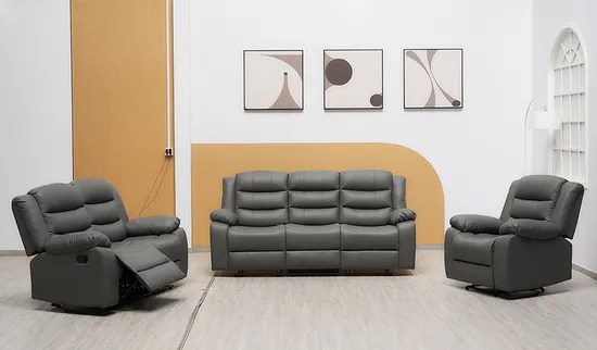 Factory Wholesale Italian Design Living Room Theater Leather Sofa Set Recliner Sofa 