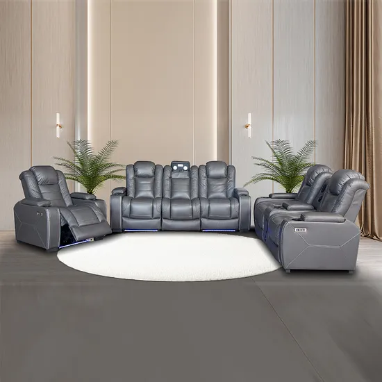 Cy Furniture 3 2 1 Seater Set Manual Sofa Extendable Feature Adjustable Cup Holder 