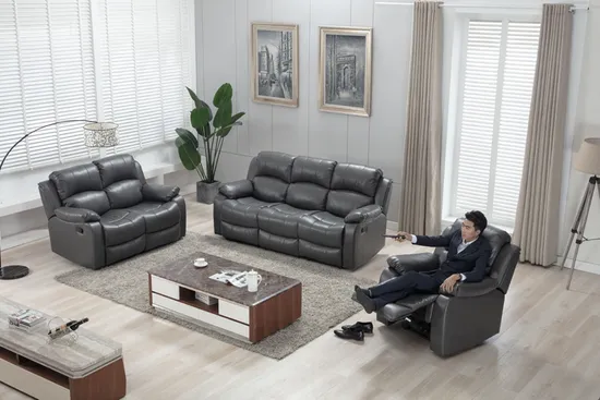 Luxury Recliner Sofa with Electric in Genuine Leather, Fabric, PU, Bond 