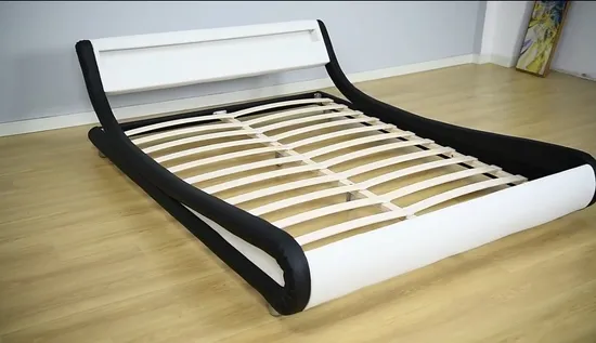 Modern Scandinavian Style Queen Size Bed Frame with Storage 
