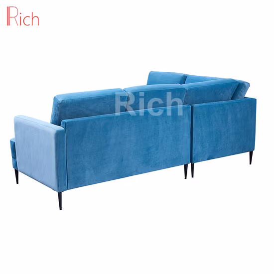 Modern Corner Sleeper Sofa for Living Room Blue Sectional Sofa