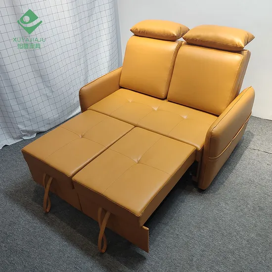 2 in 1 Seat Mini Sofa Chaise with Trundle Footstool Ottomans Extend 
