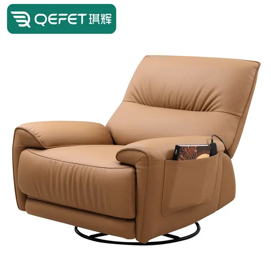 Modern Furniture Living Room Hotel Office Leisure Chair Armchair Sofa Single Chair 360 Degree Swivel Zero Gravity Solid Wood Leather Power Function Recliner 