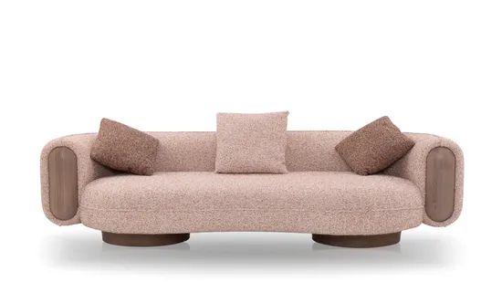 Hotel Fabric Wooden Hot Sale Three Site Pink Compression Leisure Living Room Modern Sofa 