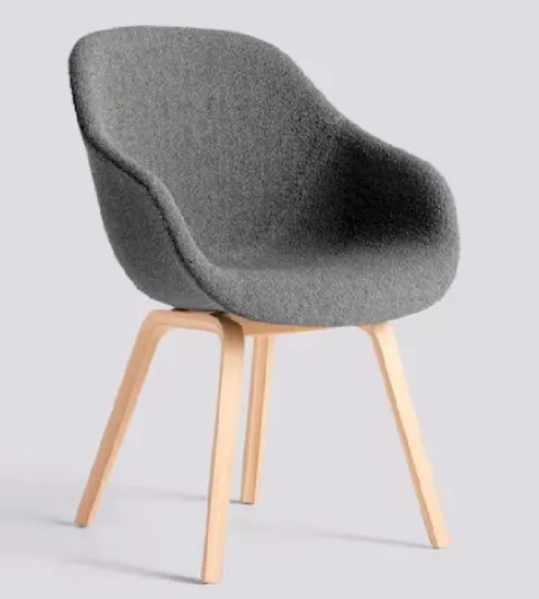 Plywood Shell and Cow Leather Rotary Tilting Lounge Chair Recliner 