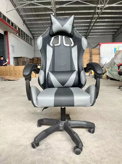 High End Luxury Gamer Computer Ergonomic Full Leather Swivel Computer Chair Office Ergonomic Office Mesh Chair with Footrests 