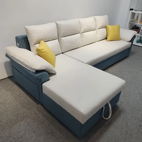 Multifunctional Corner Chaise Storage Sofa Technology Cloth Folding Sofa Bed 