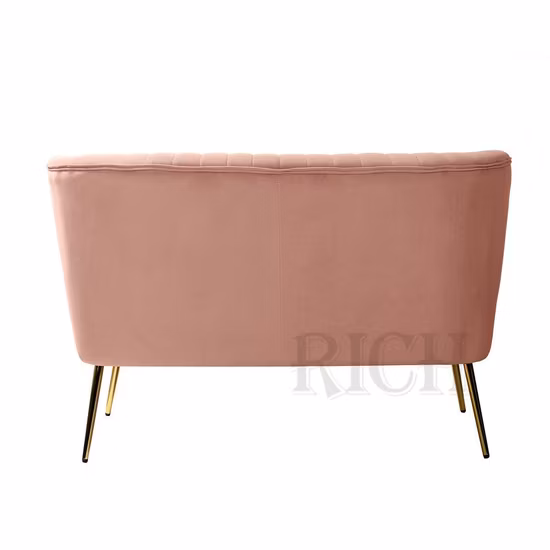 Channel Back Fabric 2 Seater Loveseat Sofa